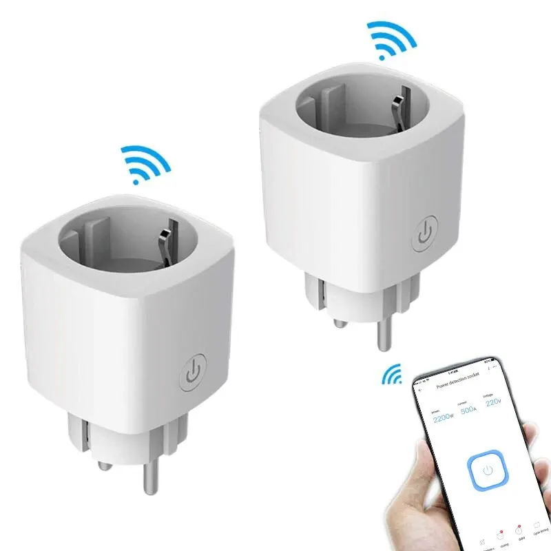 EWelink WiFi Smart Socket,16A/20A EU Smart Plug,With Power Monitoring Timing Function,Via Alexa Google Home Yandex Voice Control