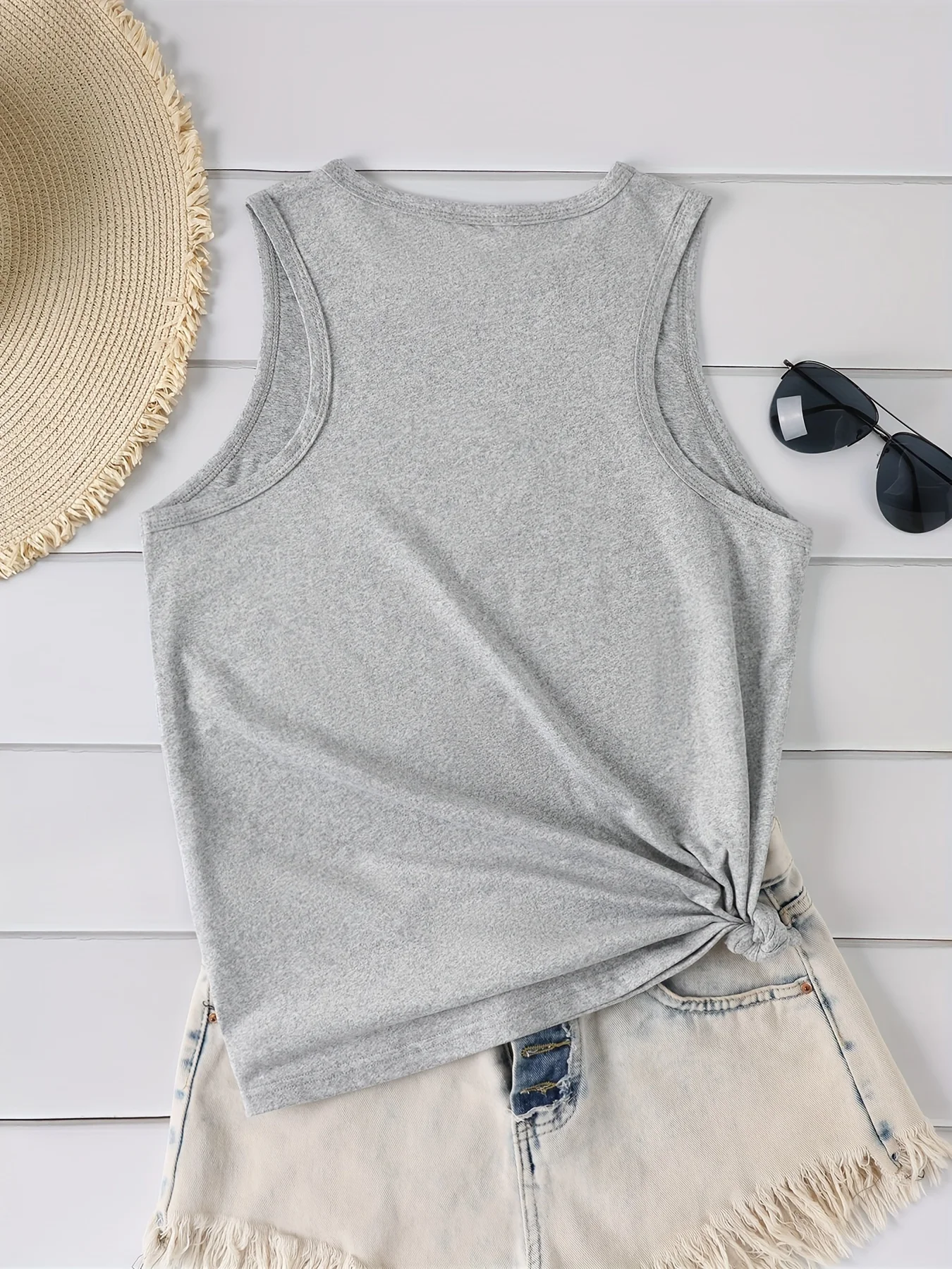 Women\'s Summer Casual Loose Size Please Champagne Print Round Neck Sleeveless Tank Top T-shirt Casual Letter Pattern Tops Summer