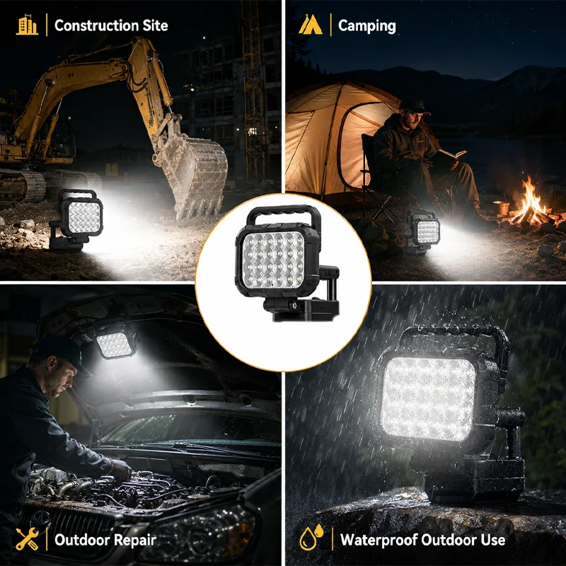 4 inch Cordless LED Work Lights For Makita 14.4V 18V Li-ion Battery Lamp With USB Outdoor Flashlight Lantern Camping