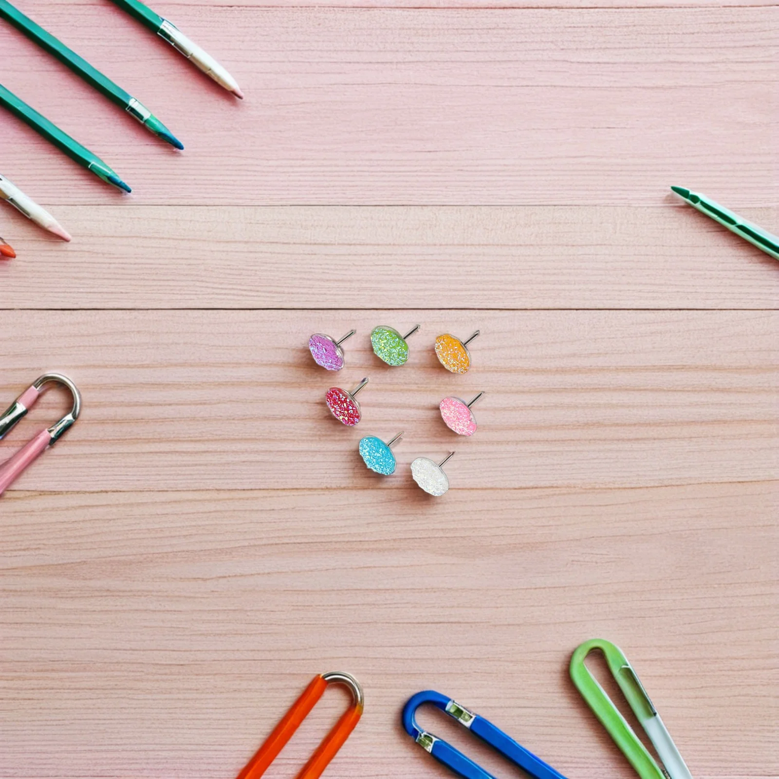 

50Pcs Rhinestone Resin Thumbtacks Decorative Push Pins for Cork Board Bulletin Board Office Desk Accessories Glitter Sparkle