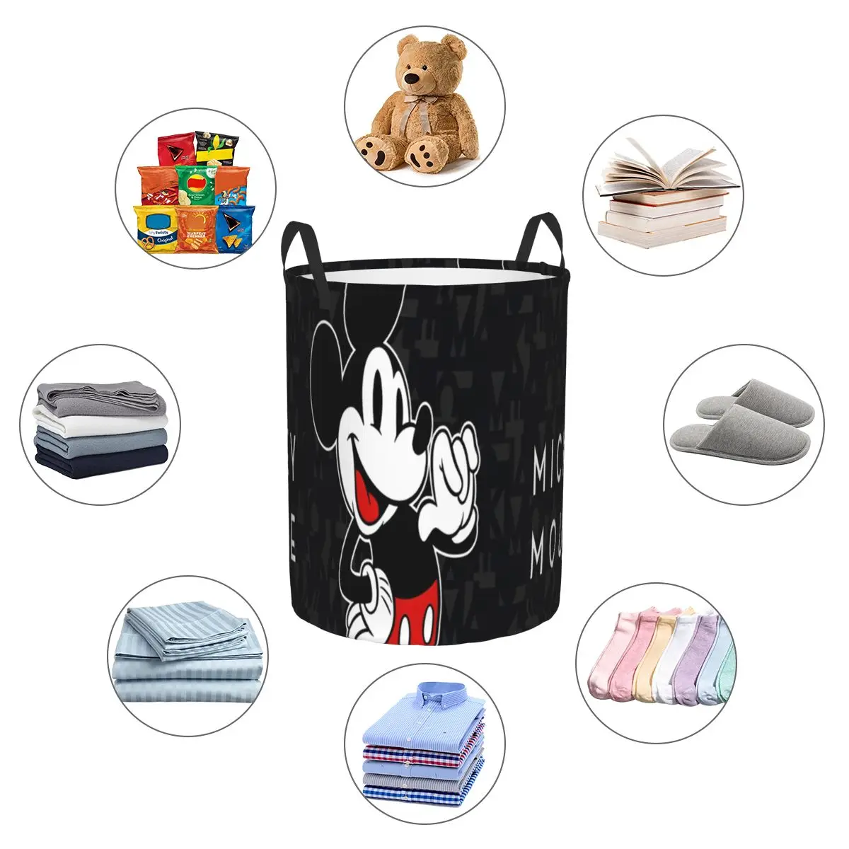 Disney Mickey Mouse Minnie Decor Laundry Baskets Hamper Decorative Storage Bin Basket for Playhouse