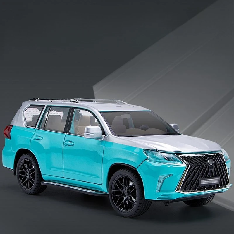 1/18 Lexus LX570 SUV รถของเล่นกีฬารถโมเดลโลหะขนาดเล็กดึงกลับประตูไฟเปิดใช้งานของขวัญสำหรับเด็ก