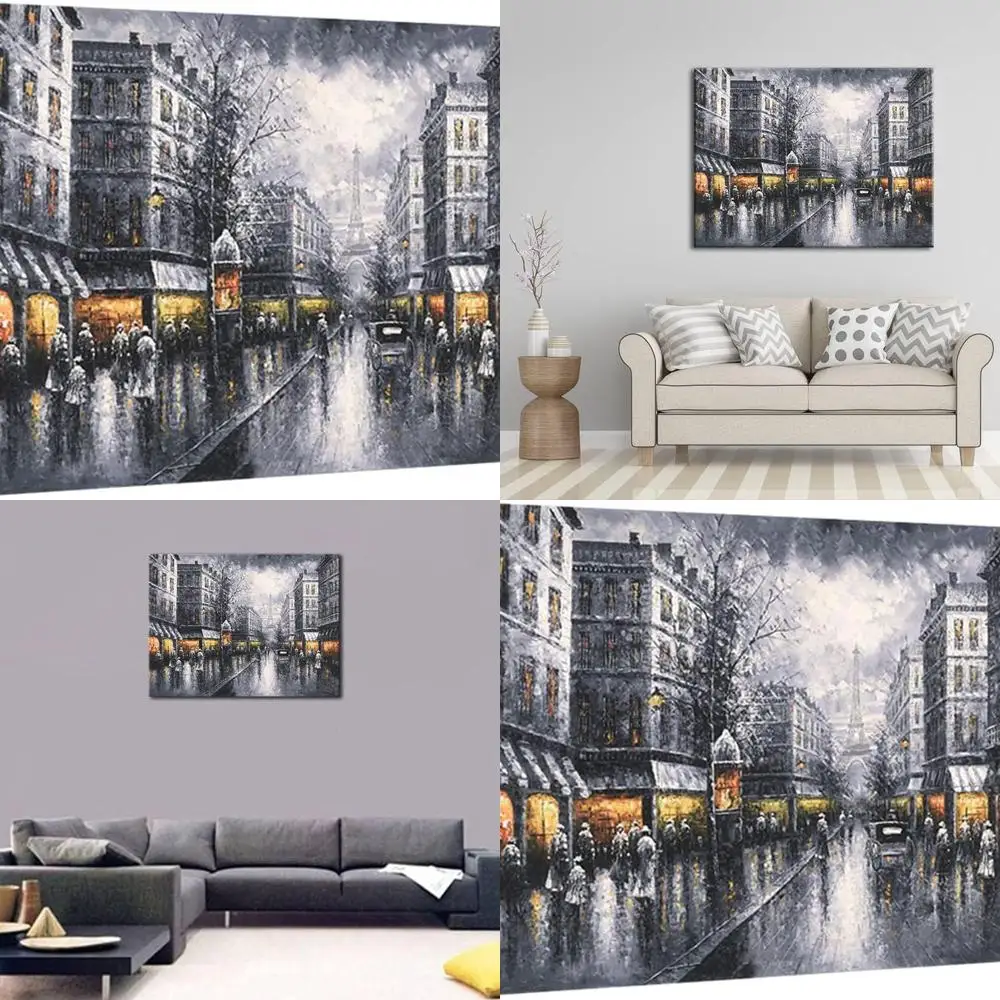 

Современный городской пейзаж Giclee Art - Парижский вид на холсте для домашнего декора