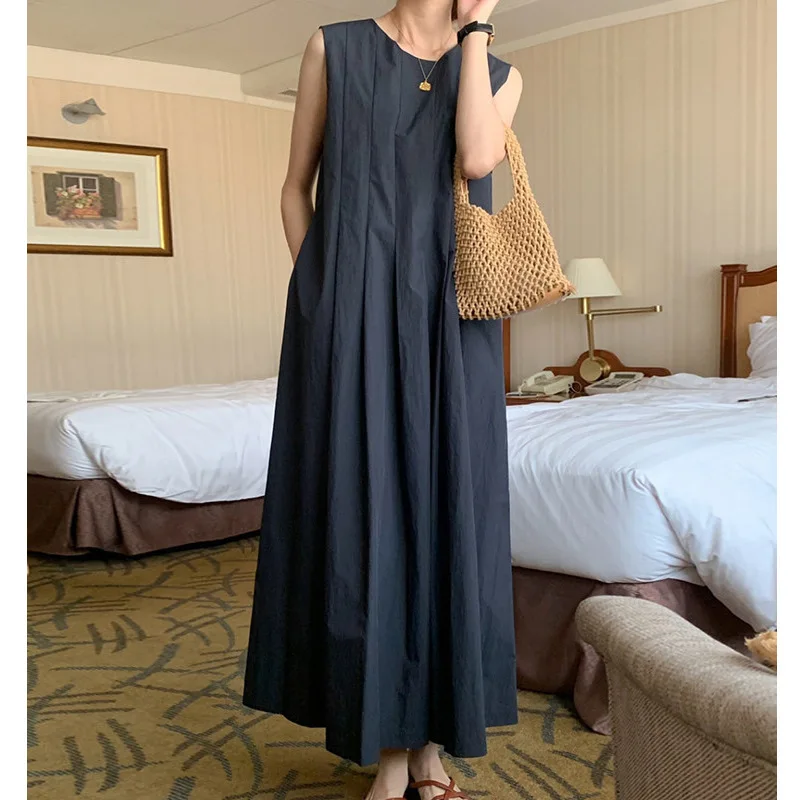 

Cotton Linen Sleeveless Sundress Women Summer