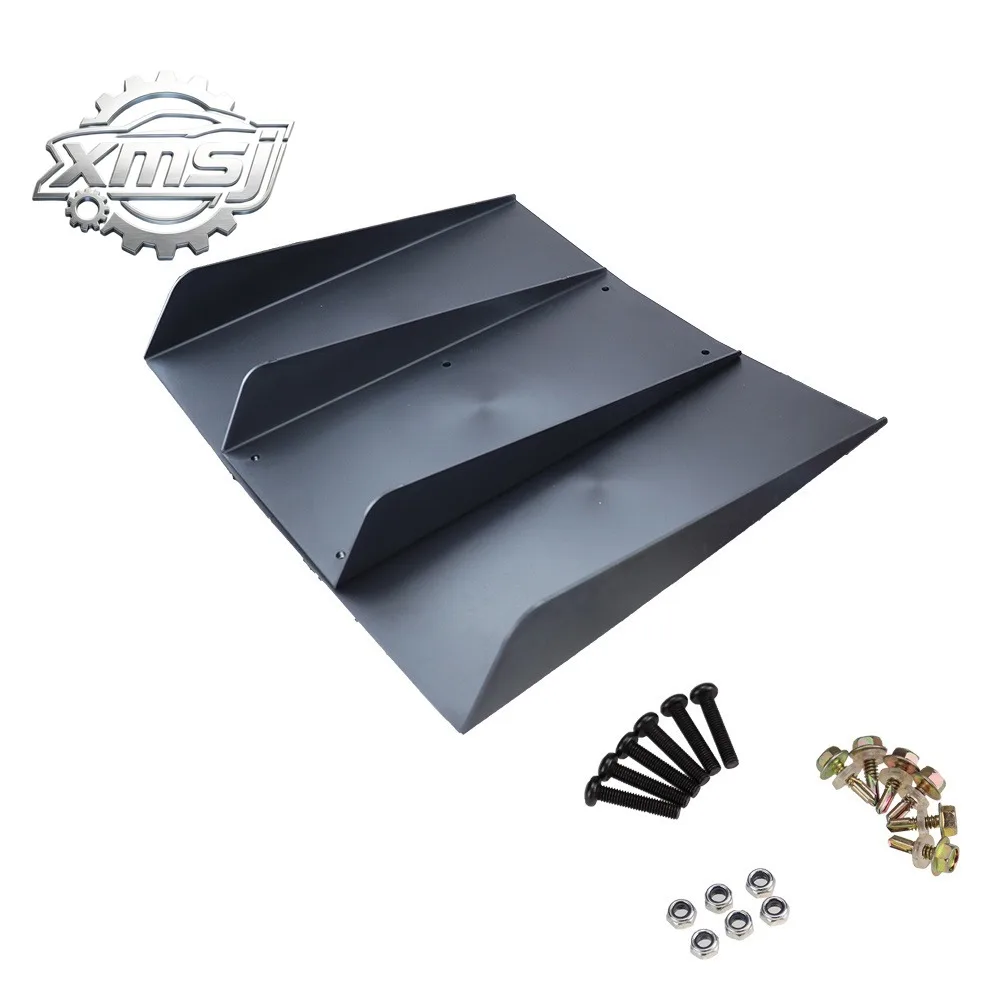 Difusor de 4 aletas de tiburón para coche, alerón de parachoques trasero Universal, ABS, negro, 22x21 pulgadas, decoración
