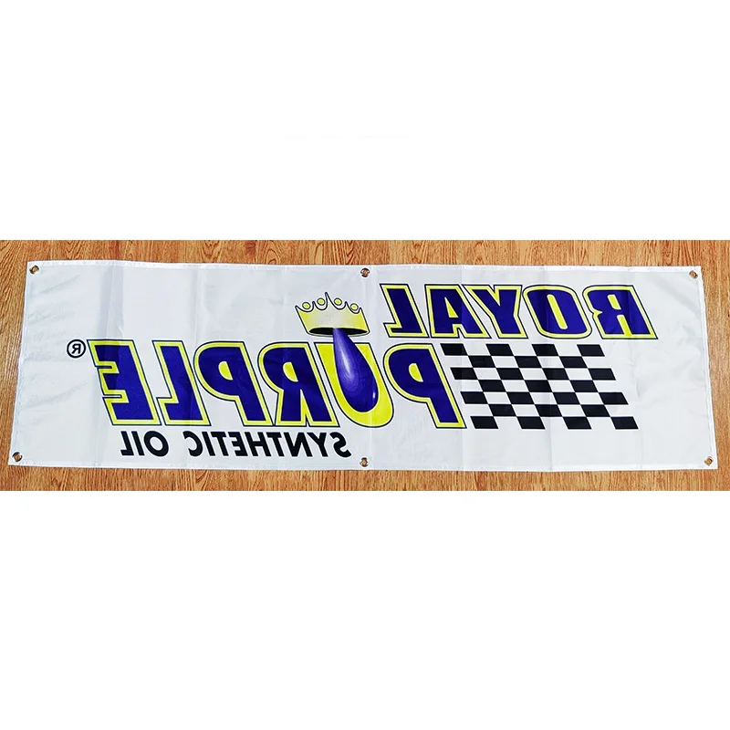 130GSM 150D Polyester Material Royal Purple Lubricants oil Banner 1.5ft*5ft (45*150cm) Size Advertising Decor Flag yhx288