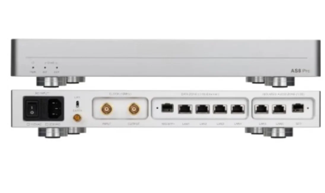 AS8Pro audio HiFi fever switch 2.5G 10 Gigabit optical isolation OCXO clock line power