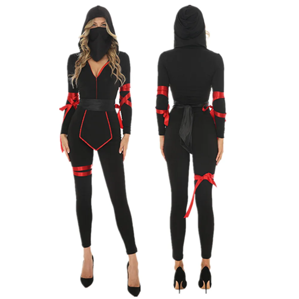 

Adult Anime Ninja Costume for Women Masked Ninja Warrior Jumpsuits Suit Cosplay Halloween Costumes