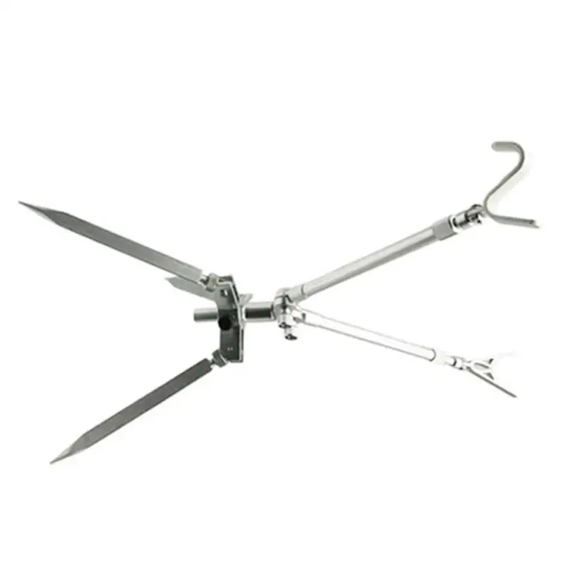 652F Ice Fishing Ground Stakes Rod Holder With Adjustable Angles For Enhances Stability On All Terrains Aluminum Construction