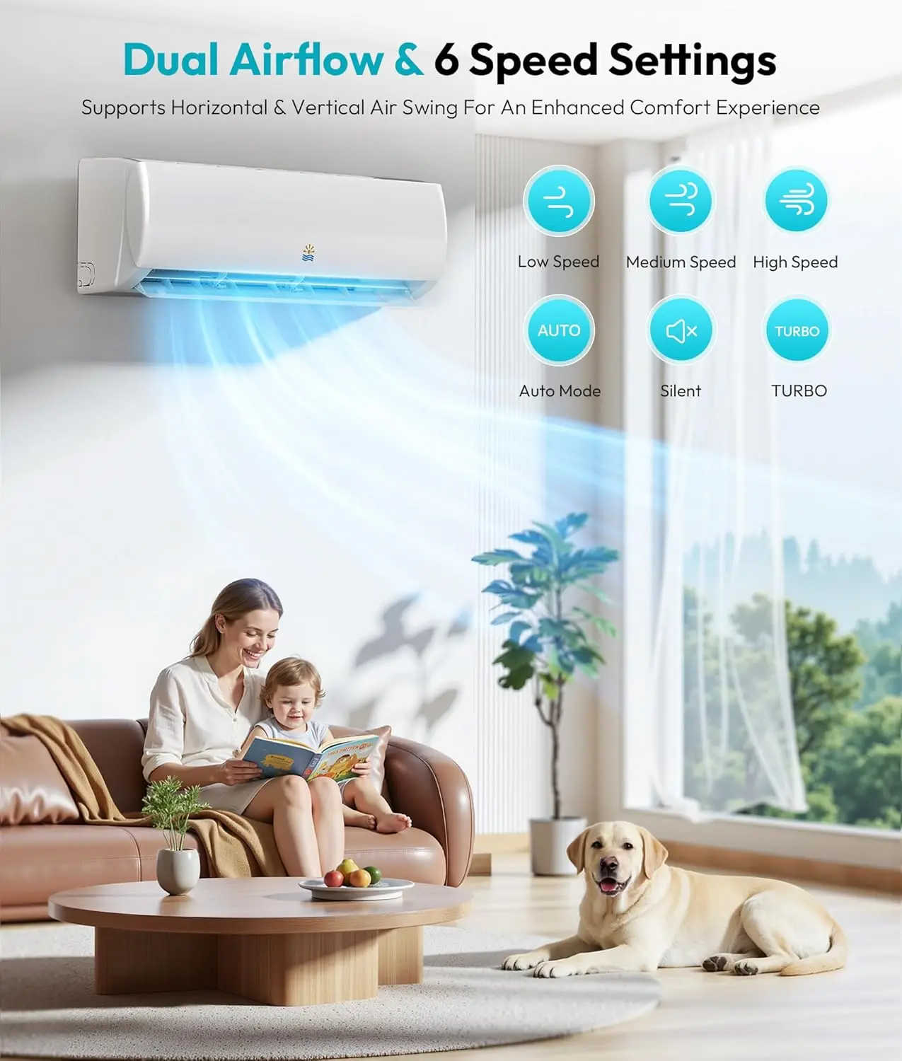 Mini Split AC Heating System, 18000 BTU 21 SEER2 208V/230V Heat Pump Ductless Air Conditioner, Pre-charged Inverter, Custom