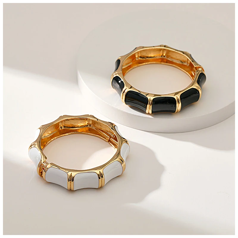 New Arrivals Costume Bangle Cuff Bracelet for Women Gold Plating with Enameled Colorful Cuff Bangle Jewelry Drop-Shipping Gifts