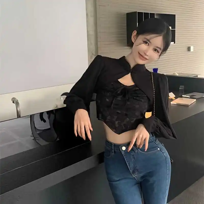 Novo Top Feminino de Verão Estilo Chinês com Proteção Solar, Elegante e Moderno, para o Dia a Dia