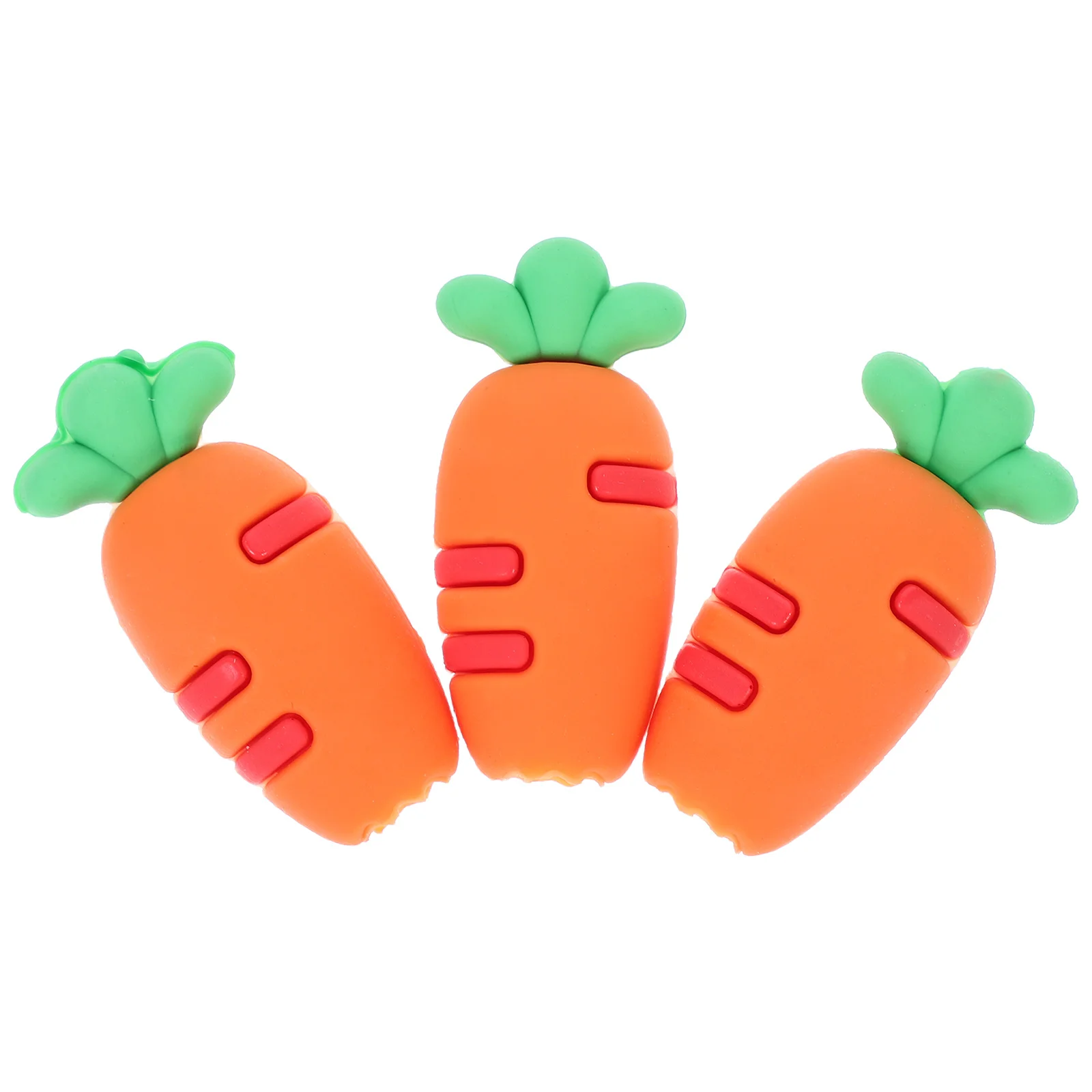 

3Pcs Cartoon Carrot Silicone Pencil Cap Protectors Extend Colorful Organizers for Kids Students