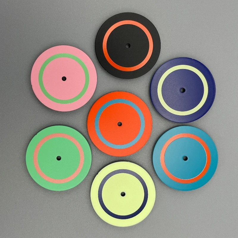 

Customized 28.5mm Watch Dial No logo Matte Colorful Circular Watch Dial For NH35 Automatic Movement Case Mod Parts