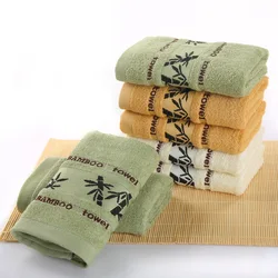 Embroidered 100% Bamboo Fiber Big Bath Towels 34x34cm Face Beach Multifunction Shower Towels Toallas