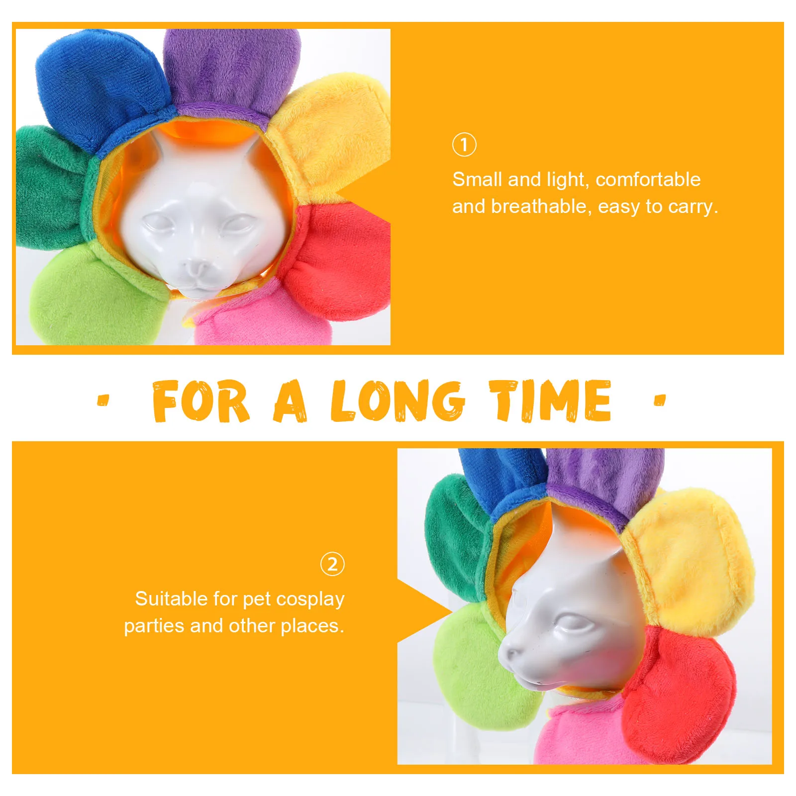 

Pet Sunflower Hat Adorable Flower Headgear for Dog Cat Lightweight Breathable Decorative Party Photo Prop Cosplay Accessories