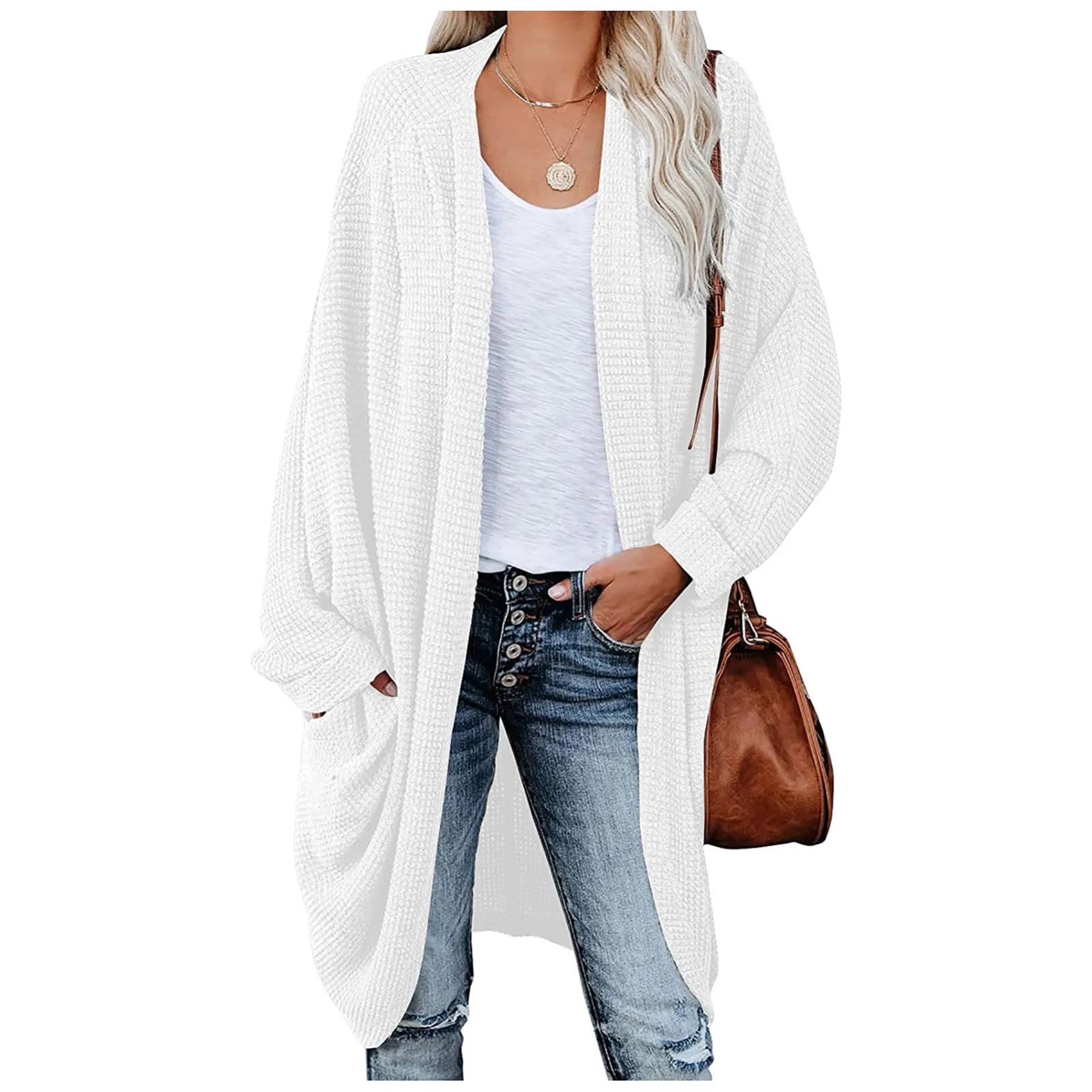 Woman Sweater Loose Cardigan Solid Color Pocket Knitting 2024 Autumn/Winter Fashion Woman\'S Clothing Soft Sweater Outerwear