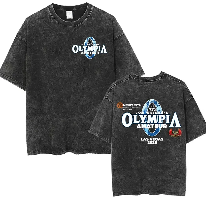 Customization Vintage Washed Olympia Gym Fitness Pump Cover 2026 Fans Gift T Shirts Men's Fashion Oversized 100% Cotton T-shirt