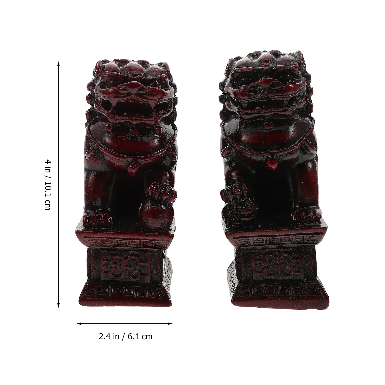 

1Pair Resin Decors Exquisite Design Easy Carry Home Adornments Improve Mood Resin Lions Home Artware Simple Decors