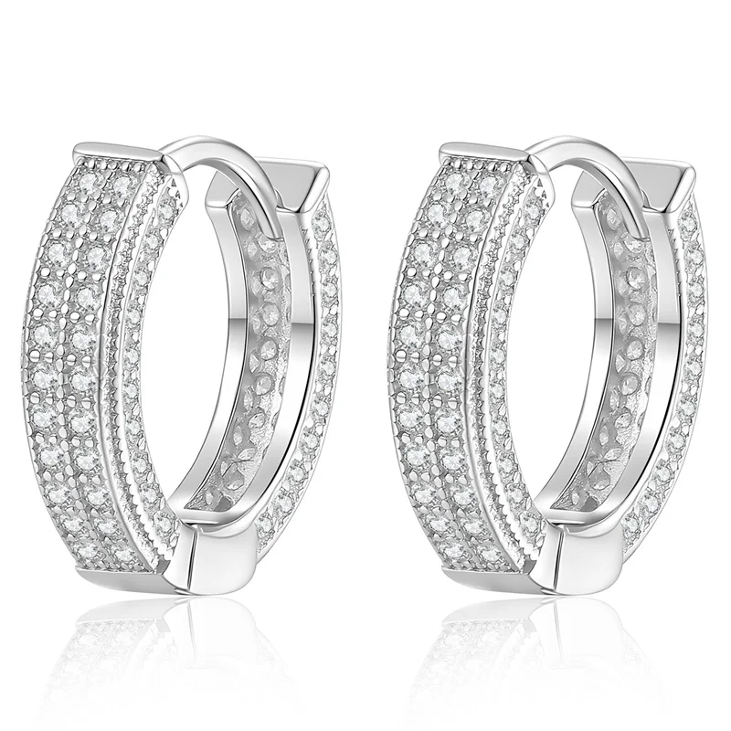 

Серьги-кольца E315 Lefei Fashion Color D с классическим дизайном, инкрустированные муассанитами, для женщин, из стерлингового серебра 925 пробы, ювелирное украшение для вечеринок, подарок