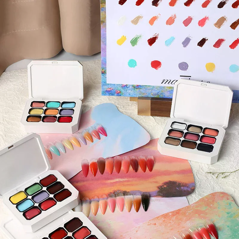 1 قطعة بات اللوحة هلام مسمار البولندية التدرج شبه دائم نقع قبالة UV LED مسمار الفن هلام البولندية الورنيش لمسمار الفن تصميم