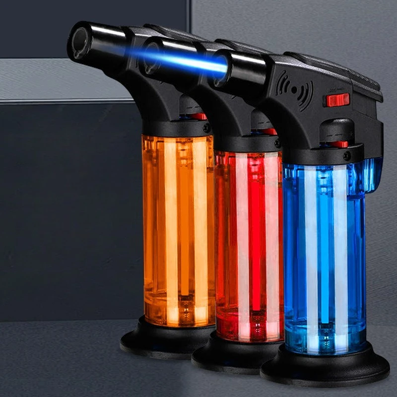 4 عبوات من ولاعة مسدس رش بدرجة حرارة عالية، ولاعة سيجار لهب زرقاء مقاومة للرياح، ولاعات الخبز والشواء أداة إنقاذ خارجية #1