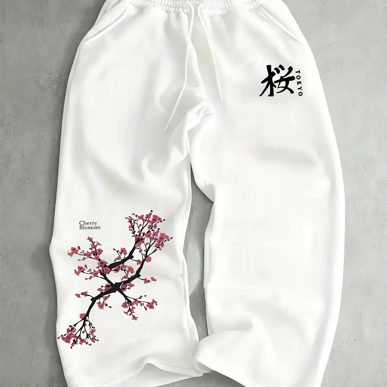 Pantalones Deportivos Casuales Noble Cherry Blossom para Hombre y Mujer, Pantalones Deportivos de Pierna Recta con Cordón Ajustable en 3D, Estilo Hip-hop