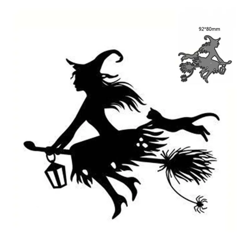 

witch Metal Cutting Dies Mold Paper Cards Craft Knife Mould Blade Punch Template Embossing Stencils 1pcs