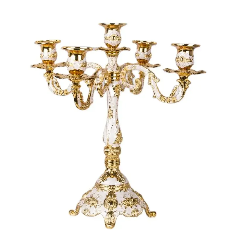 Nordic Vintage 3 Arm Candle Holders Wedding Centerpieces for Tables Zinc Alloy 5 Arm Candle Holders Luxury Home Decor Accessory