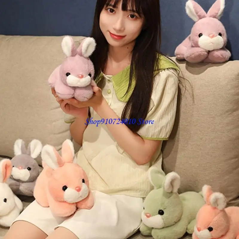 

77HD Cartoon Prone Plush Bunnies Stuffed Animal with Big Expressive Eyes to Kids Imagination and Creative Pretend Play