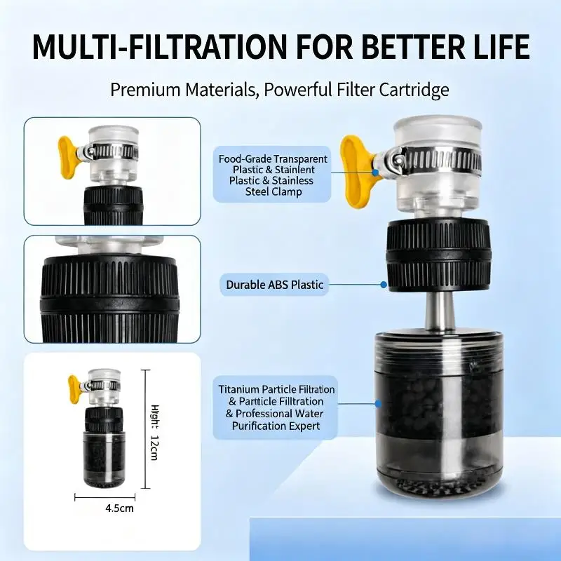 Titanium-Wasserhahnfilter Effiziente Verunreinigungs-Entfernung Einfache Installation Für den täglichen Gebrauch in der Küche zum Waschen von Gemüse – Detail 6