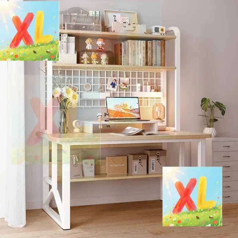

Desk Desktop Computer Desk Bookshelf Integrated Desk Simple Bedroom Student Learning Writing Table Home Des