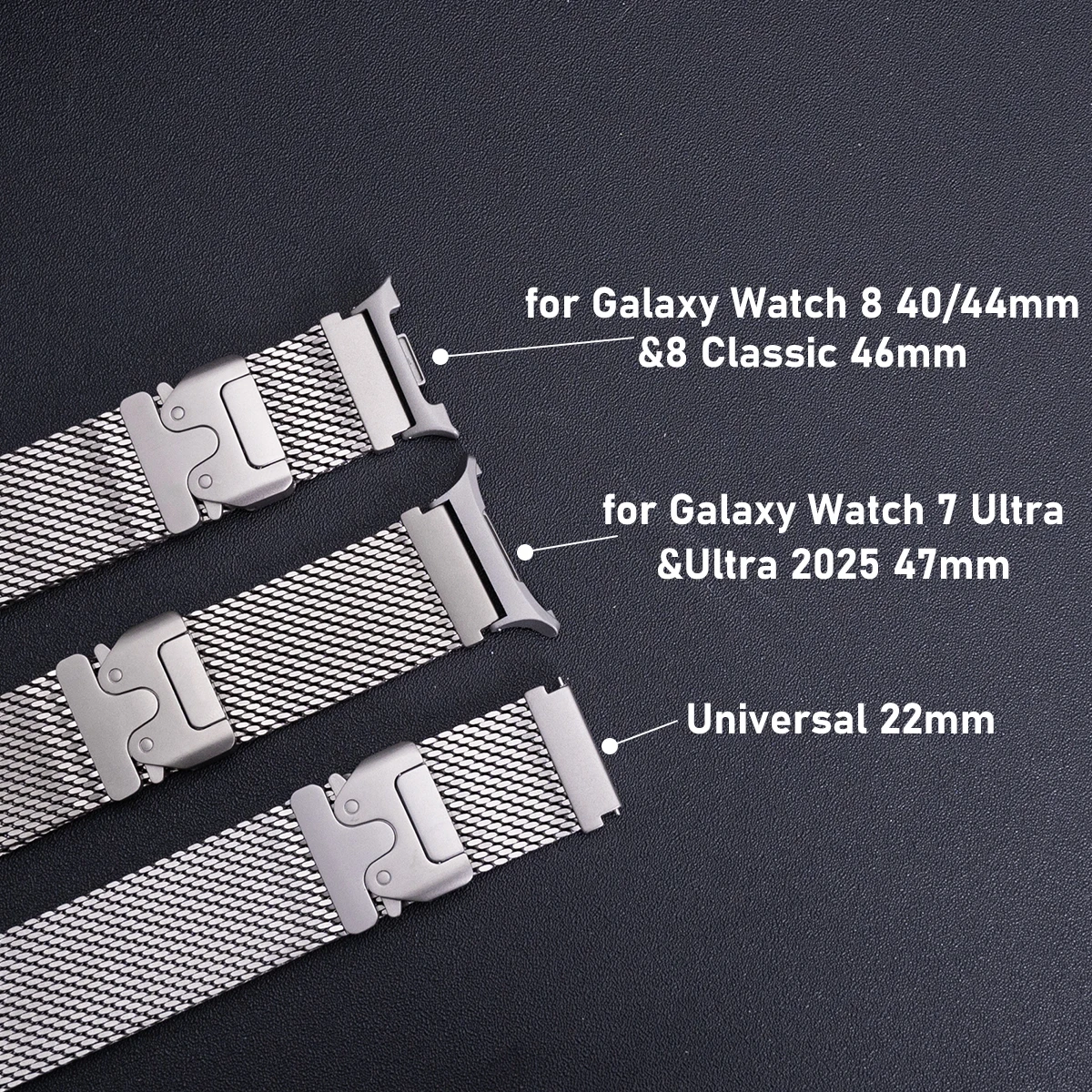 Pure Titanium Milanese Official Strap For Samsung Galaxy Watch Ultra/Ultra2 47mm Titanium Band For Galaxy Watch 7 Ultra Bracelet