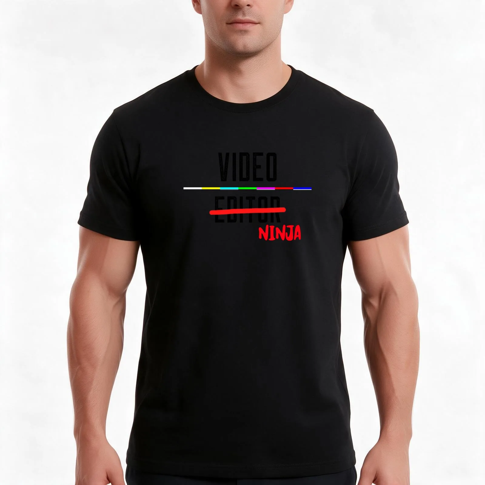 Video Editor - Ninja T-Shirt Summer Casual Cotton Tee Oversized Streetwear Tops Vintage Graphic Print Loose Fit Short Sleeve