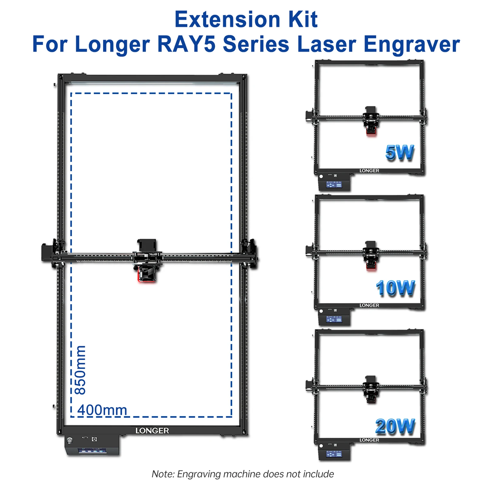 LONGER Extension Kit for Longer Laser Engraver Y-axis Expansion Kit Suitablr for RAY5 5W/10W/20W Laser Cutter and Engraver Machi