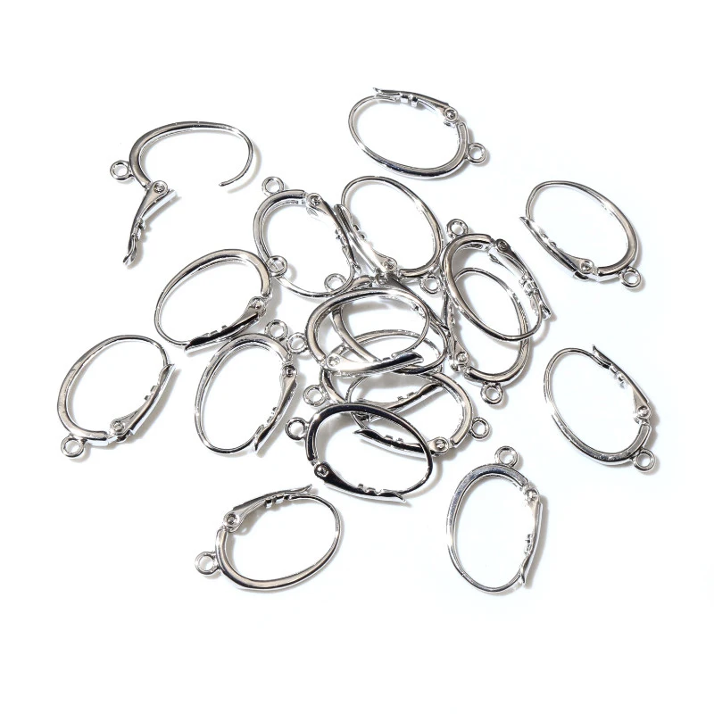 6pcs (3pairs) 19x12mm Rhodium Plated Ear Hooks Earring Wires DIY Jewelry Making Accessories Handmade Women Earrings Findings