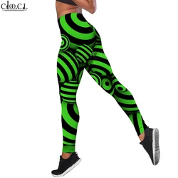 CLOOCL Leggings Women Elastic Waist Yoga Pants Fashion Sexy Long Tights Running Trouser Visual Sphere Prints Slim Leggings