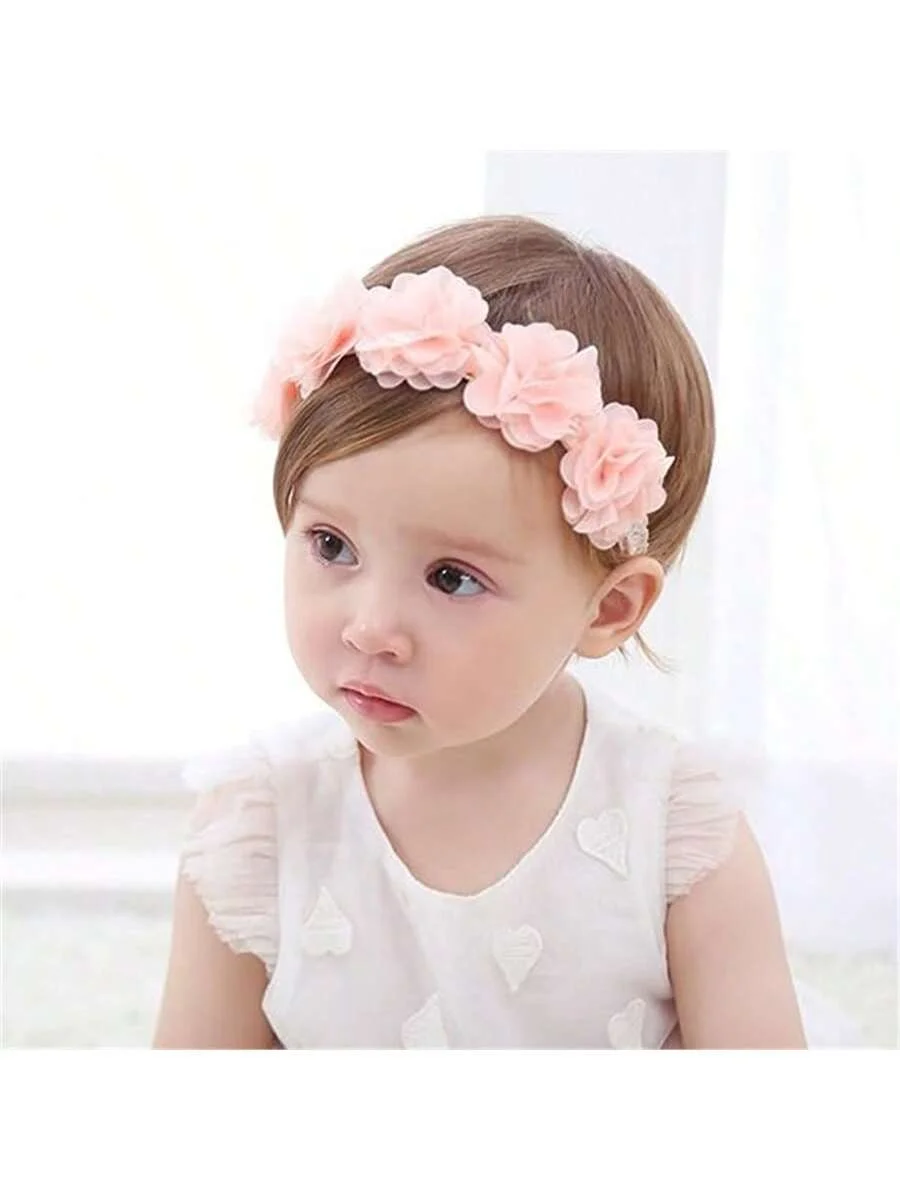 1pcs Flower Crown Baby Headbands Newborn Floral Holiday Daily Birthday Headbands for 4-24 Months