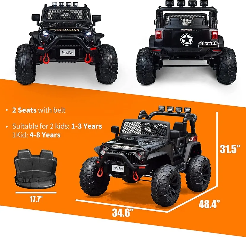 2 Seater Ride On Car for Kids Ride On Truck w/Remote Control