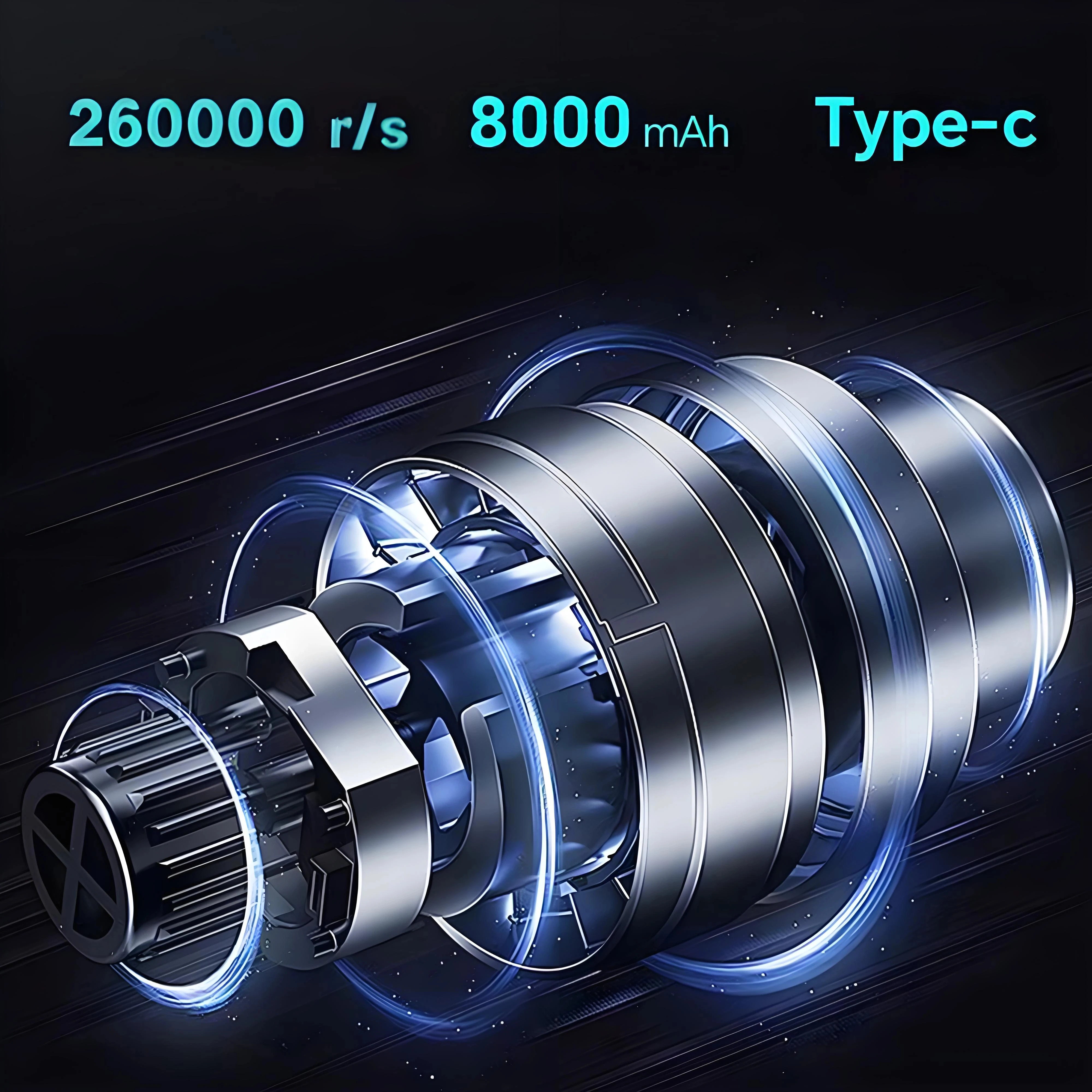260000 دورة في الدقيقة توربو مروحة منفاخ نفاث فراغ تهب/شفط قابلة للشحن منفاخ هواء قوي 8000 مللي أمبير منفضة هواء مضغوط مروحة عنيفة #3