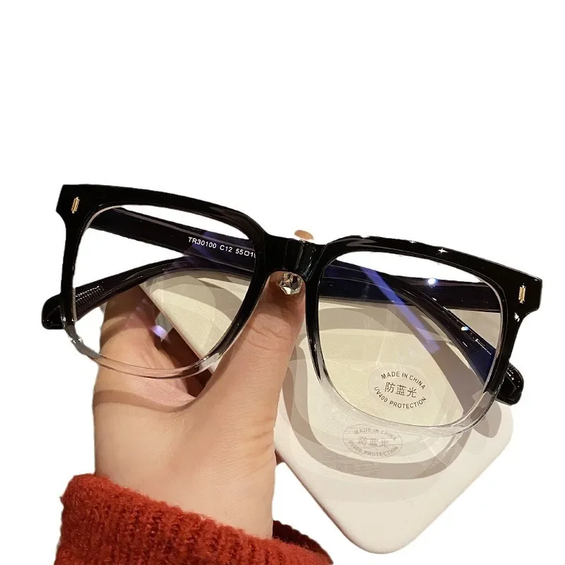 Myopia Anti Blue Light Clear Glasses Women Men Big Frame Nearsighted Eyeglasses Unisex Myopic Eyewear Diopters 0-1-1.5-4 image 6