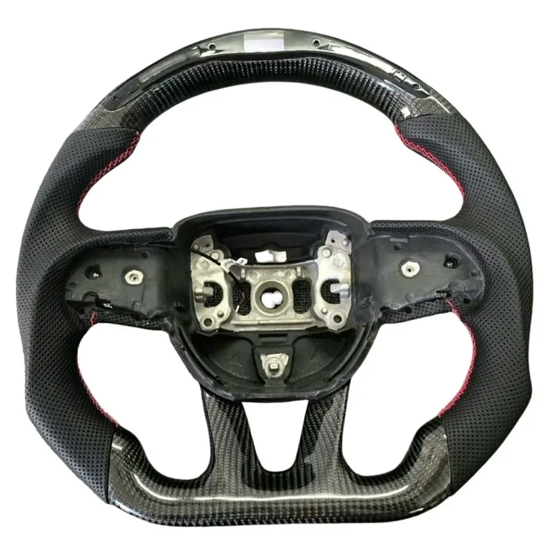 Customized Carbon Fiber and Leather Steering Wheel for Dodge Challenger 2015-2023 Premium Automotive Interior Upgrade Accessory