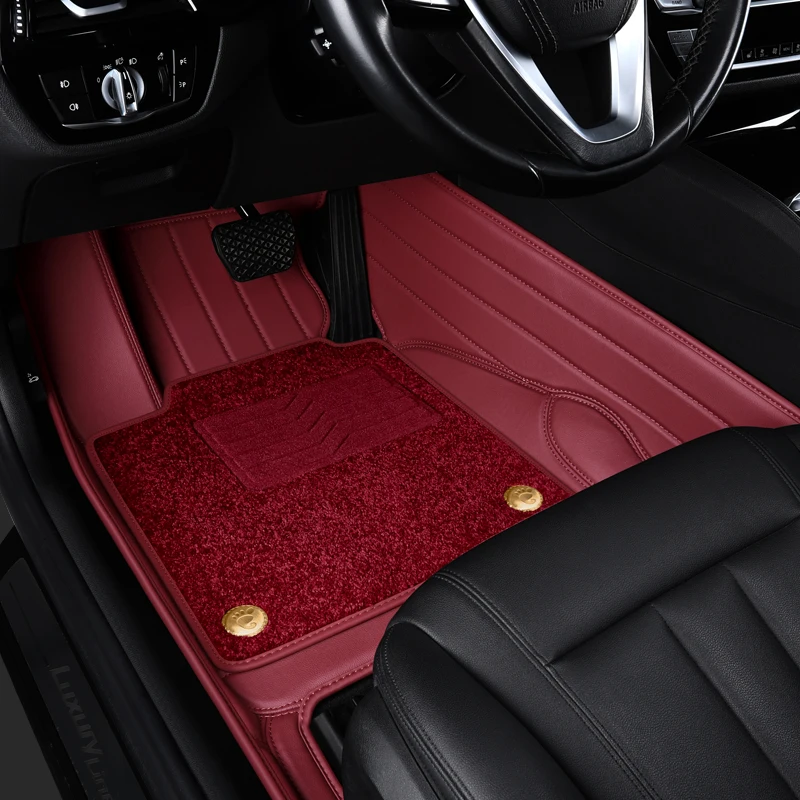 

BMW 5 Series Custom Fit Car Accessories Floor Mat Interior Irish Velvet and Leather for Double Layers for Front and Rear Seat