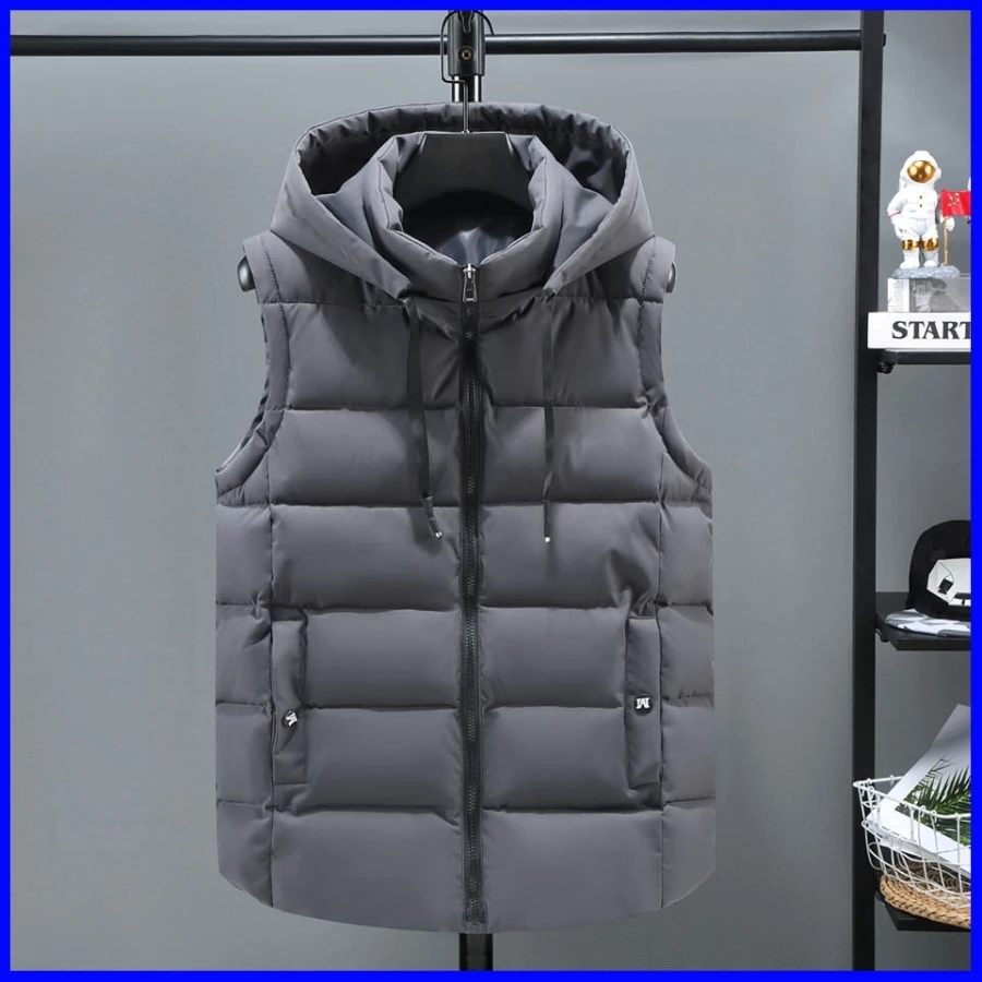 

Men's Winter Jaet down Vest Waistcoat Svel Long Sve Square Collar Simple Sle Stand Fit Four Seasons Universal