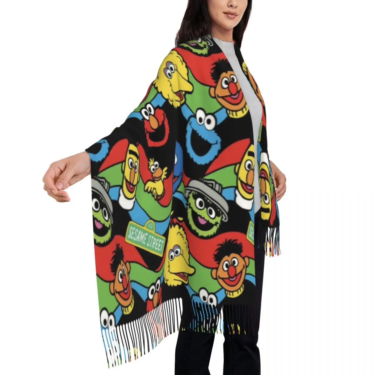 مخصص مطبوعة كوكي الوحش البرامج التلفزيونية وشاح النساء الرجال الشتاء الخريف الدافئة الأوشحة شالات يلتف #4