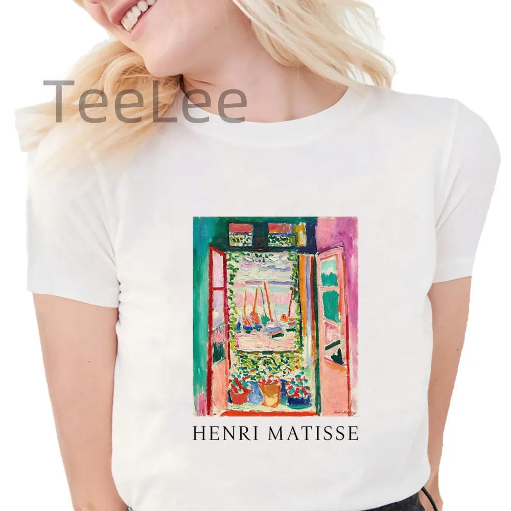 Henri Matisse T Shirt Women Printn Vintage Blue Nude Casual T-shirt O-neck Short Sleeve Harajuku Ladies Tee Tops Clothing