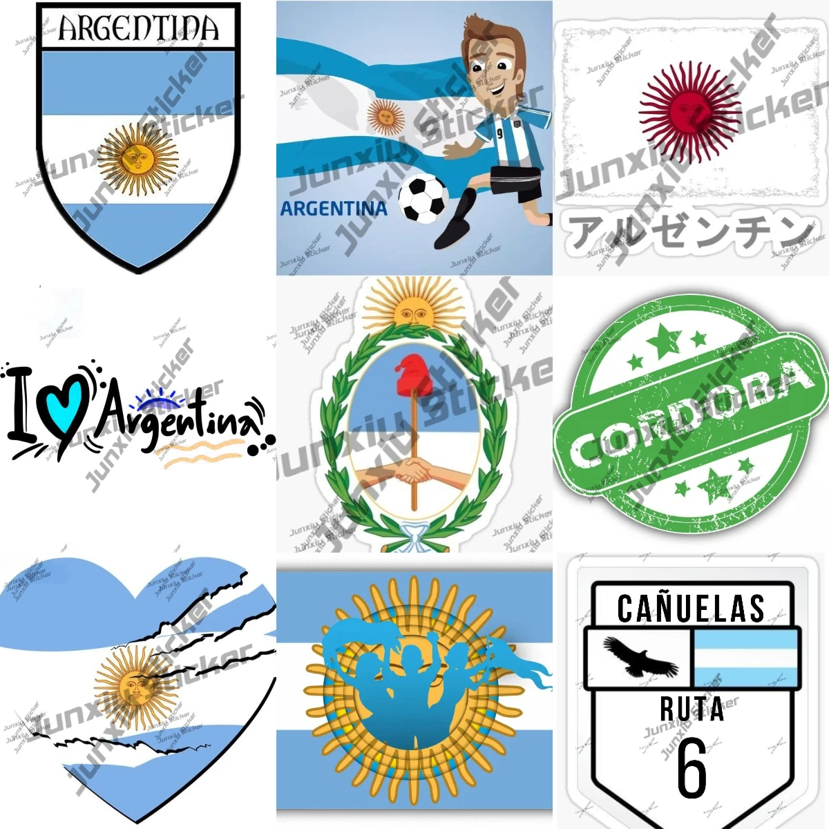 

Cordoba City Love Argentina Sticker South America Football Player With Argentina Flag Decal Funny Decoration Vehicle Exterior