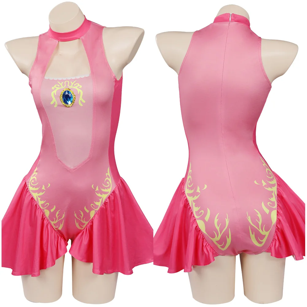 

Princess Peach Swimsuit Anime Game Cosplay Costume Jumpsuit Swimwear Outfits Halloween Carnival Suit