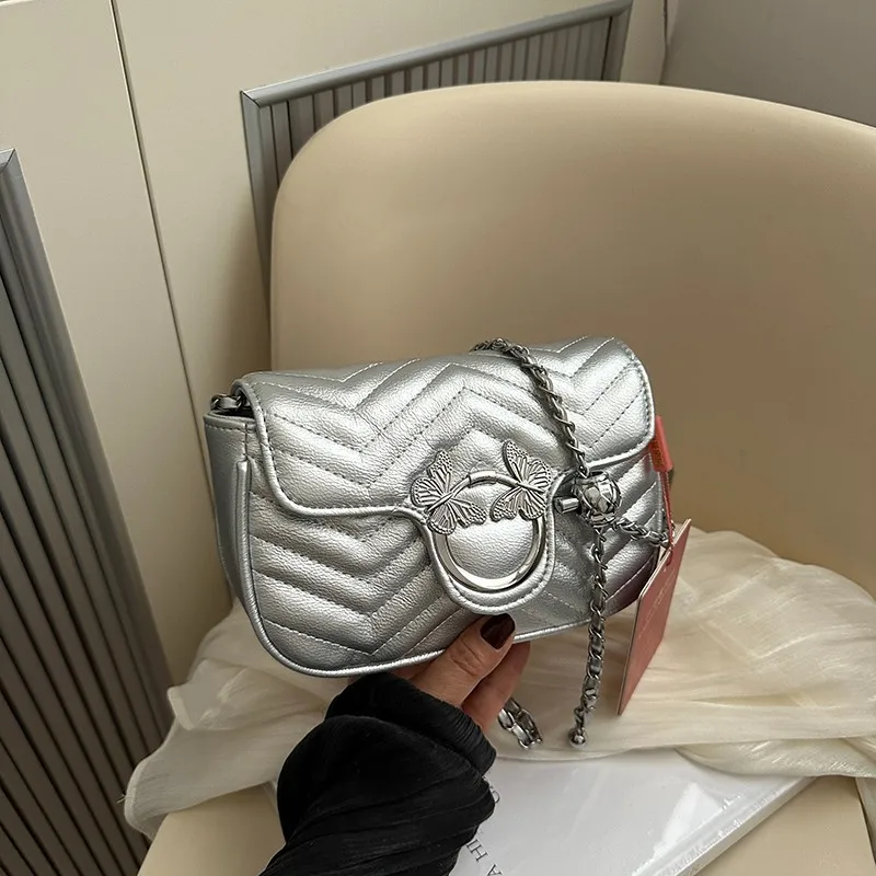

Chic Trendy Chain Crossbody Bag 2025 New for Women, Light-weight Shoulder Purse, Casual Soft Leather Bag for Daily Use