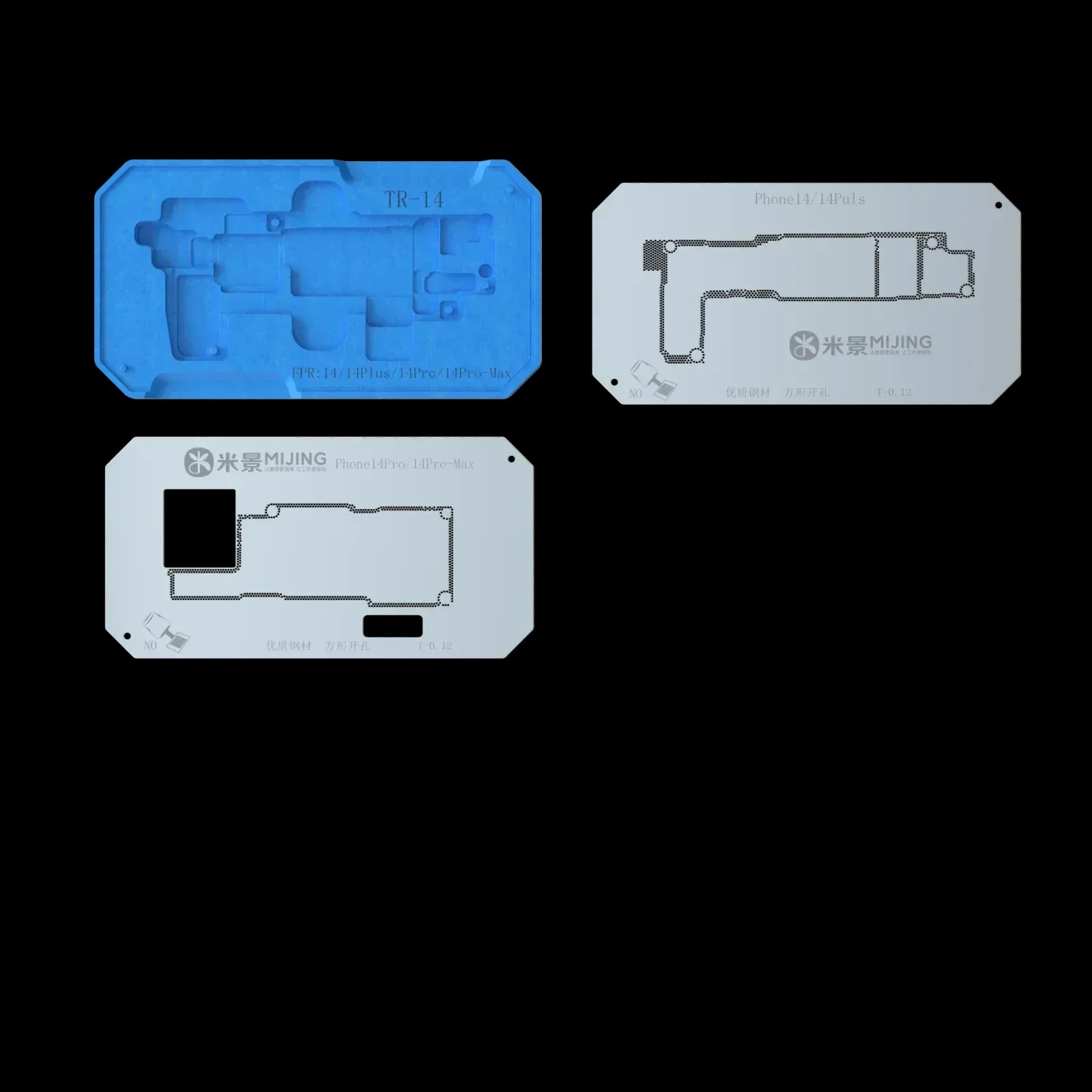 10 IN 1 BGA Reballing Stencil Platform Fixture For iPhone X xs 11 12 13 14 promax Motherboard Middle Frame Planting Tin Template